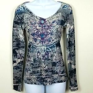 Eyelash Couture Long Sleeved Shirt w/detail M